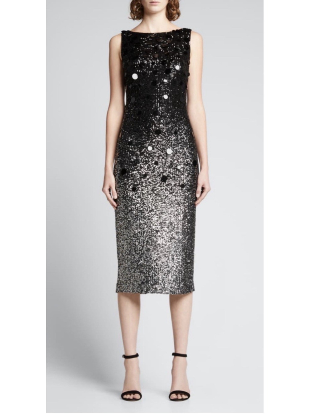 Badgley Mischka Ombre Sequin Shift Dress Women's Size MED Formal Gala Wedding